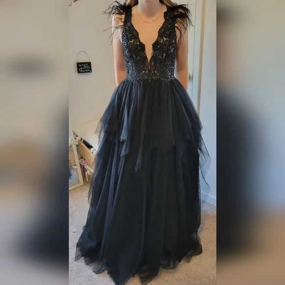 JJs House | Dresses | Jjs House Prom Dress Black Layered Skirt With Sequined Bodice Size Medium | Poshmark JJs House | Dresses | Jjs House Prom Dress Black Layered Skirt With Sequined Bodice Size Medium | Poshmark